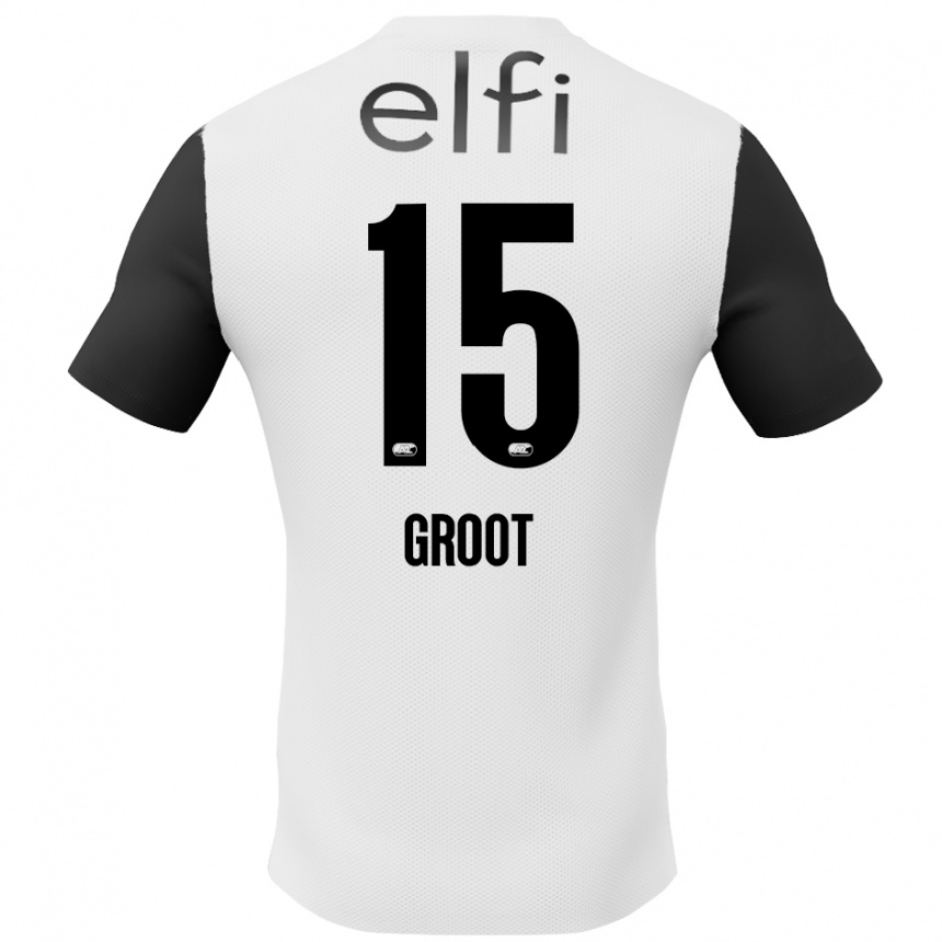 Enfant Football Maillot Pleun Groot #15 Blanc Noir Tenues Extérieur 2024/25