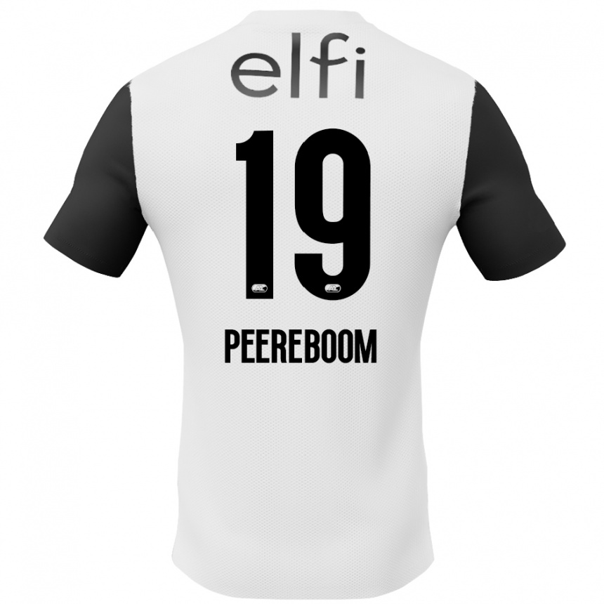 Enfant Football Maillot Sanne Peereboom #19 Blanc Noir Tenues Extérieur 2024/25