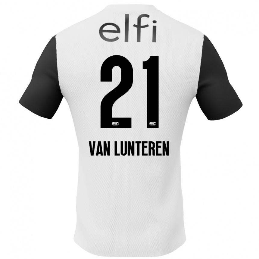 Enfant Football Maillot Desiree Van Lunteren #21 Blanc Noir Tenues Extérieur 2024/25