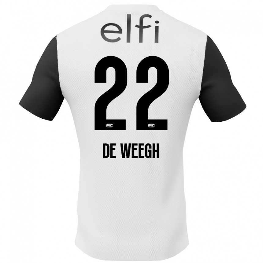 Enfant Football Maillot Bo Op De Weegh #22 Blanc Noir Tenues Extérieur 2024/25