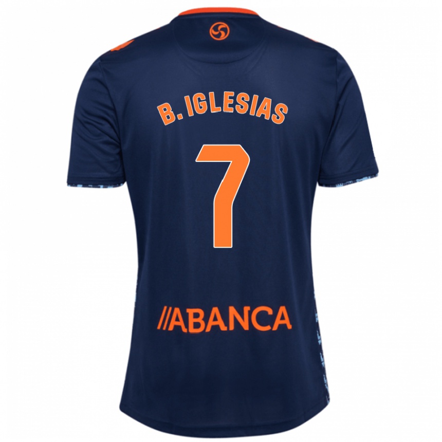 Enfant Football Maillot Borja Iglesias #7 Bleu Marine Tenues Extérieur 2024/25