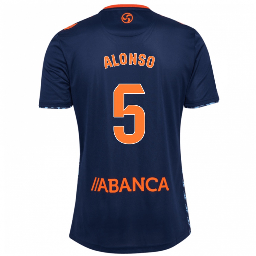 Enfant Football Maillot Gael Alonso #5 Bleu Marine Tenues Extérieur 2024/25