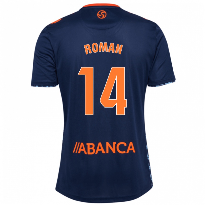 Enfant Football Maillot Miguel Román #14 Bleu Marine Tenues Extérieur 2024/25