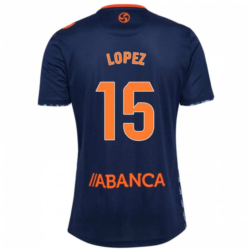 Enfant Football Maillot Fer López #15 Bleu Marine Tenues Extérieur 2024/25