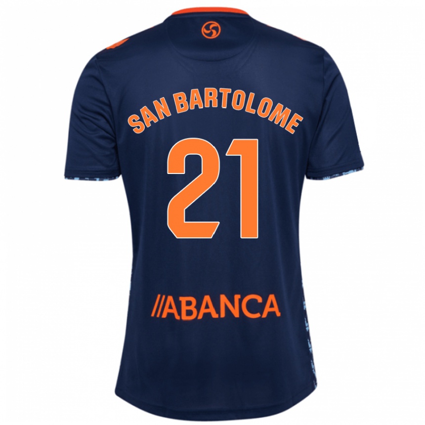 Enfant Football Maillot Víctor San Bartolomé #21 Bleu Marine Tenues Extérieur 2024/25