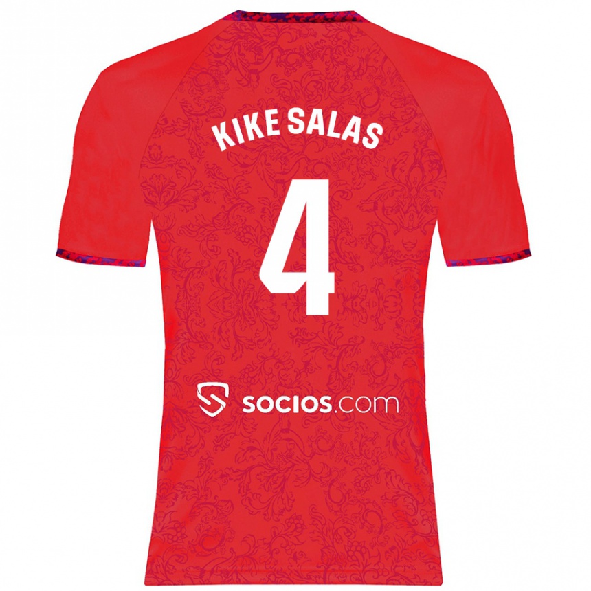 Enfant Football Maillot Kike Salas #4 Rouge Tenues Extérieur 2024/25