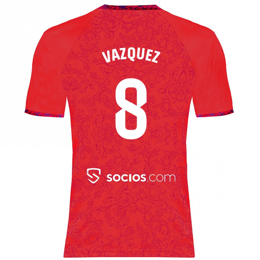 Enfant Football Maillot Manolo Vázquez #8 Rouge Tenues Extérieur 2024/25