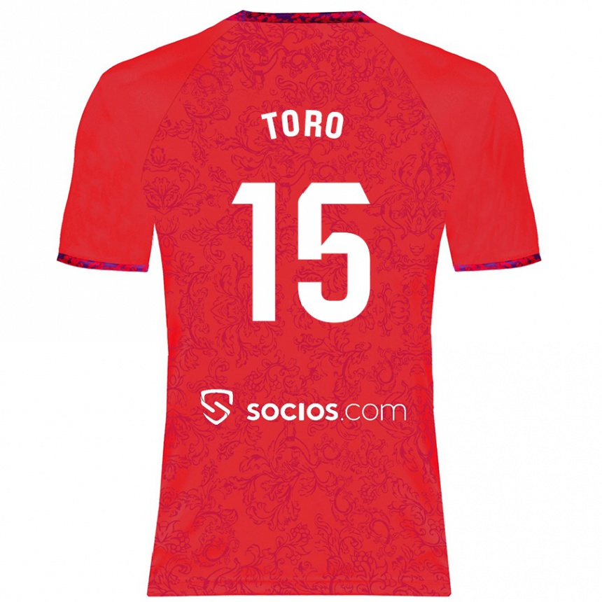 Enfant Football Maillot Juanan Toro #15 Rouge Tenues Extérieur 2024/25