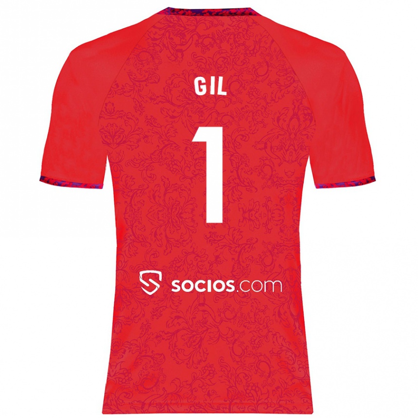 Enfant Football Maillot David Gil #1 Rouge Tenues Extérieur 2024/25