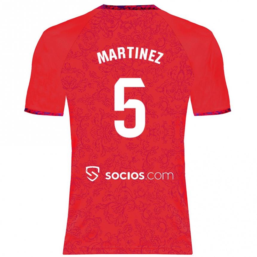 Enfant Football Maillot Sergio Martínez #5 Rouge Tenues Extérieur 2024/25