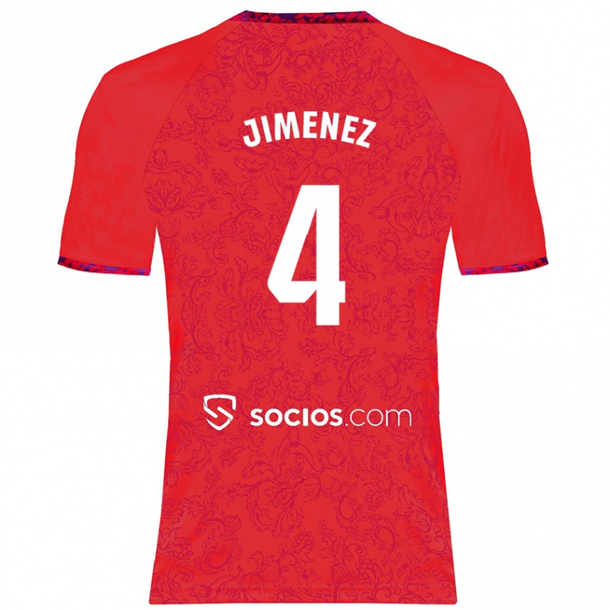 Enfant Football Maillot Diego Jiménez #4 Rouge Tenues Extérieur 2024/25