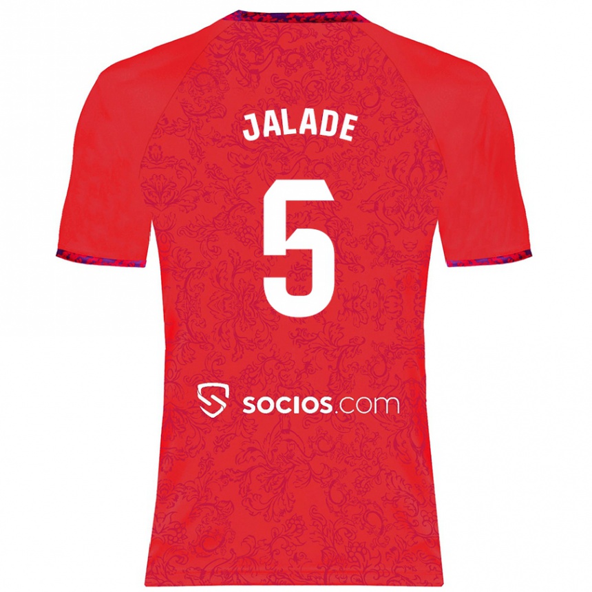 Enfant Football Maillot Robert Jalade #5 Rouge Tenues Extérieur 2024/25