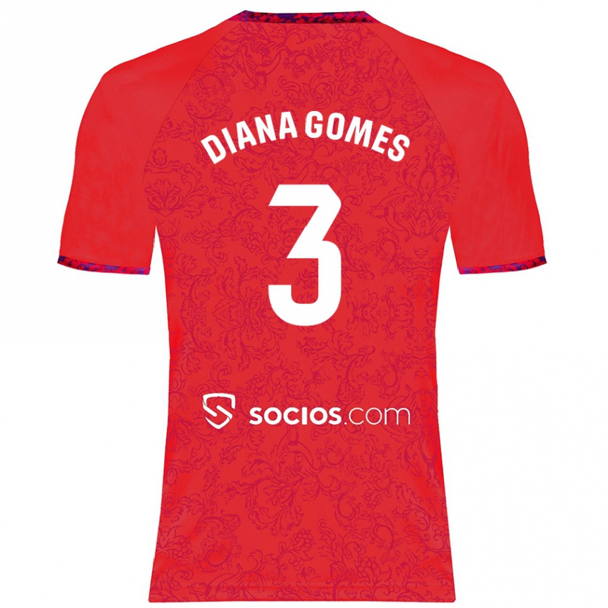 Enfant Football Maillot Diana Catarina Ribeiro Gomes #3 Rouge Tenues Extérieur 2024/25