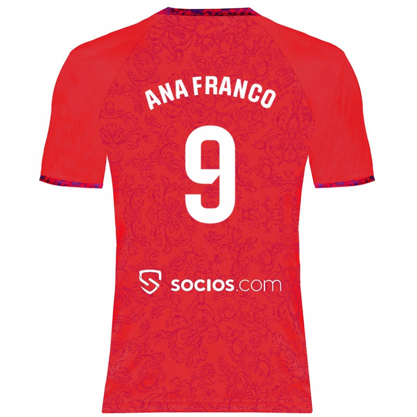 Enfant Football Maillot Ana Franco De La Vega #9 Rouge Tenues Extérieur 2024/25