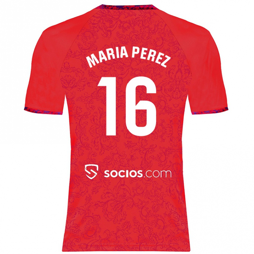 Enfant Football Maillot María Pérez Rabaza #16 Rouge Tenues Extérieur 2024/25