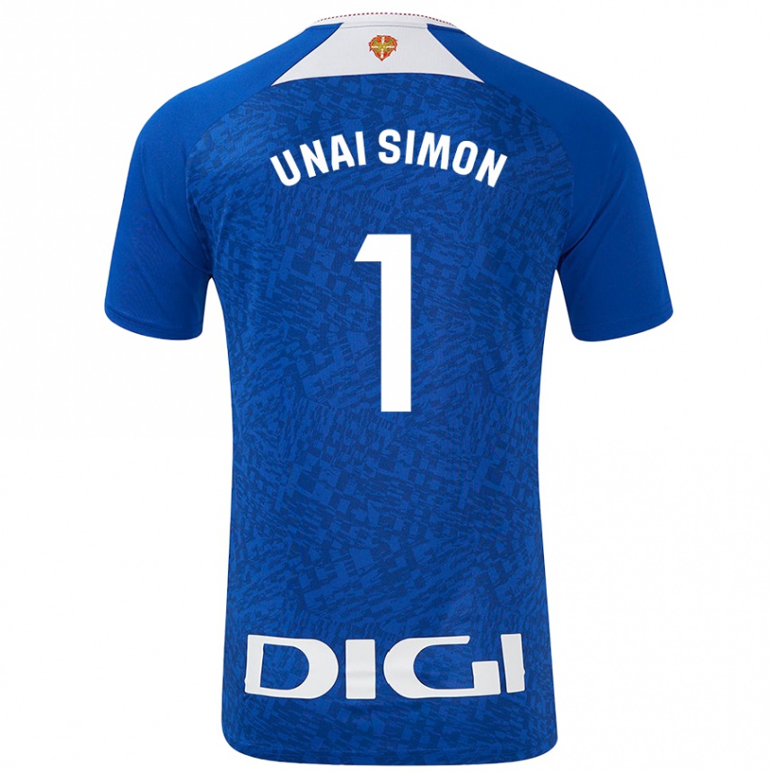 Enfant Football Maillot Unai Simón #1 Bleu Roi Tenues Extérieur 2024/25