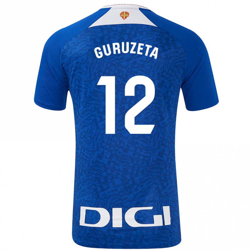 Enfant Football Maillot Gorka Guruzeta #12 Bleu Roi Tenues Extérieur 2024/25