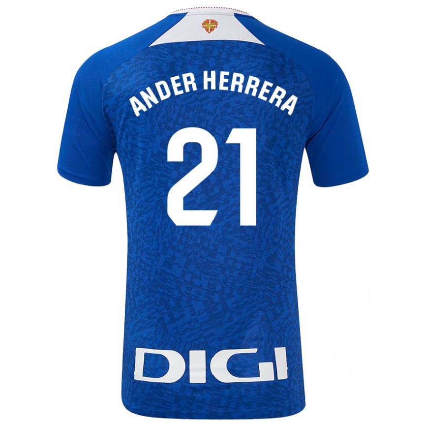 Enfant Football Maillot Ander Herrera #21 Bleu Roi Tenues Extérieur 2024/25