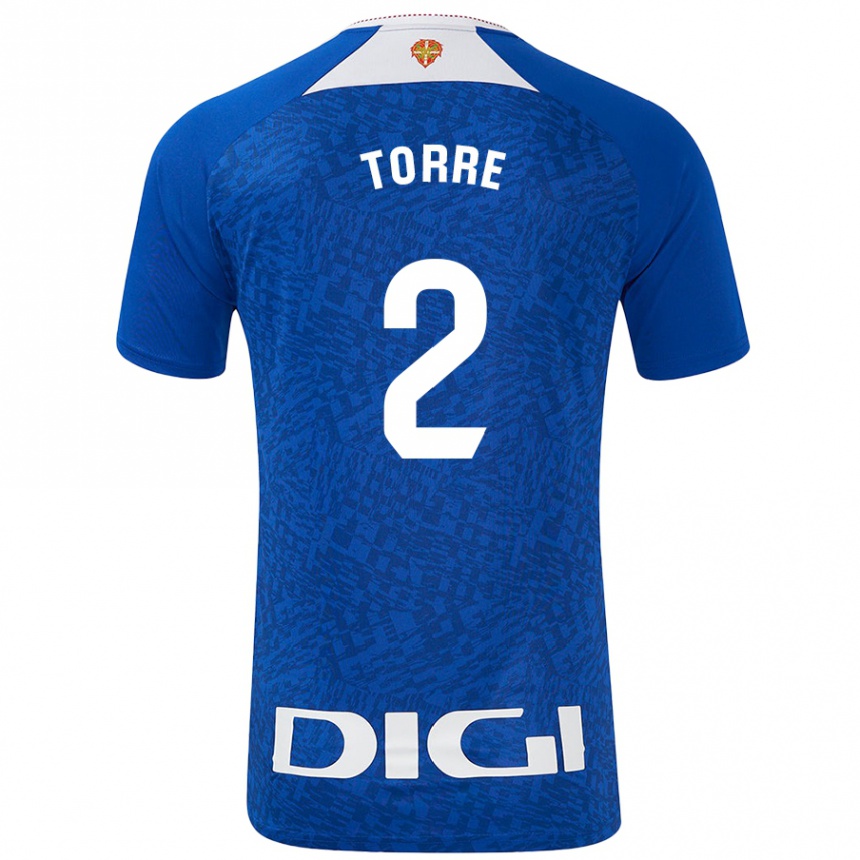 Enfant Football Maillot Maddi Torre #2 Bleu Roi Tenues Extérieur 2024/25