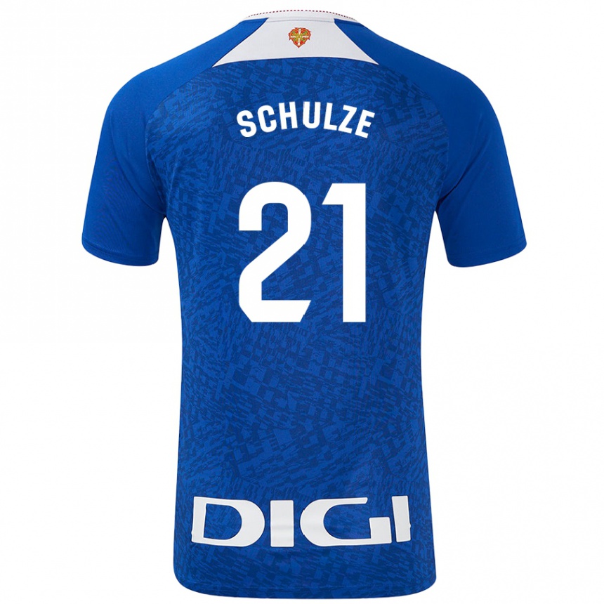 Enfant Football Maillot Bibiane Schulze #21 Bleu Roi Tenues Extérieur 2024/25