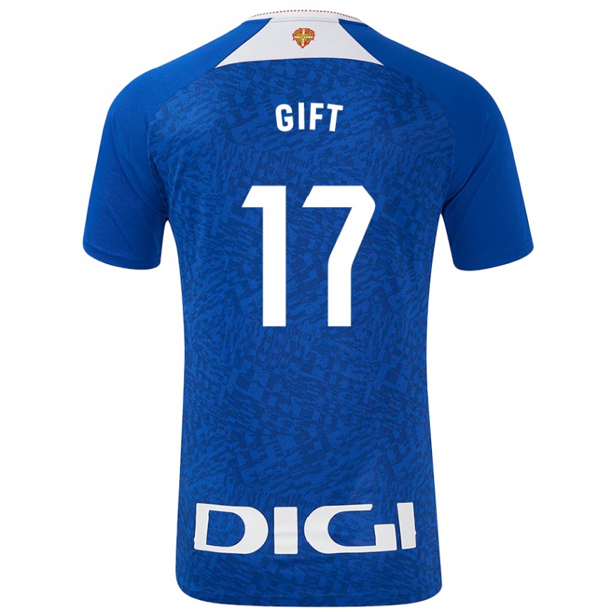 Enfant Football Maillot Elijah Gift #17 Bleu Roi Tenues Extérieur 2024/25