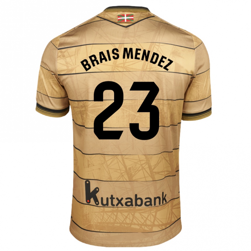 Enfant Football Maillot Brais Méndez #23 Marron Tenues Extérieur 2024/25