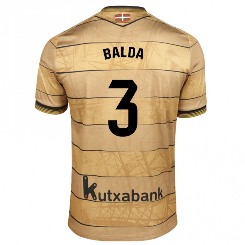 Enfant Football Maillot Jon Balda #3 Marron Tenues Extérieur 2024/25