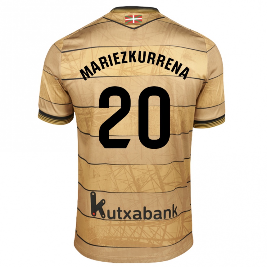 Enfant Football Maillot Arkaitz Mariezkurrena #20 Marron Tenues Extérieur 2024/25