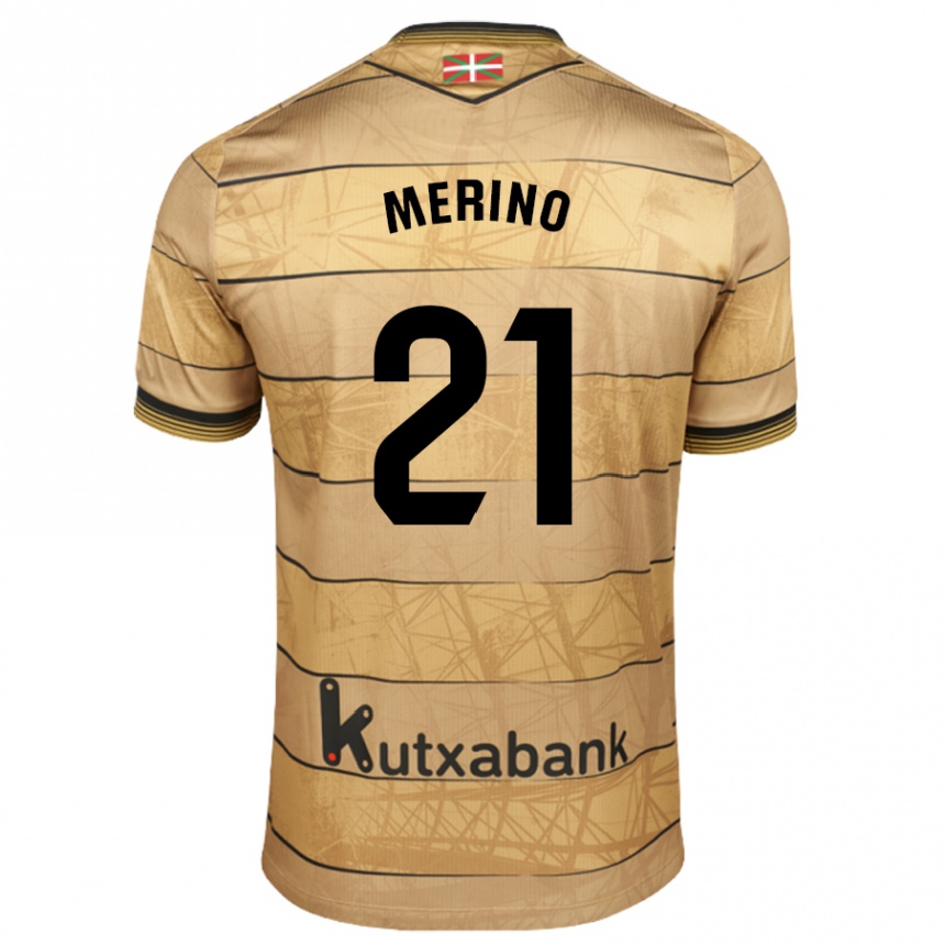 Enfant Football Maillot Jon Merino #21 Marron Tenues Extérieur 2024/25