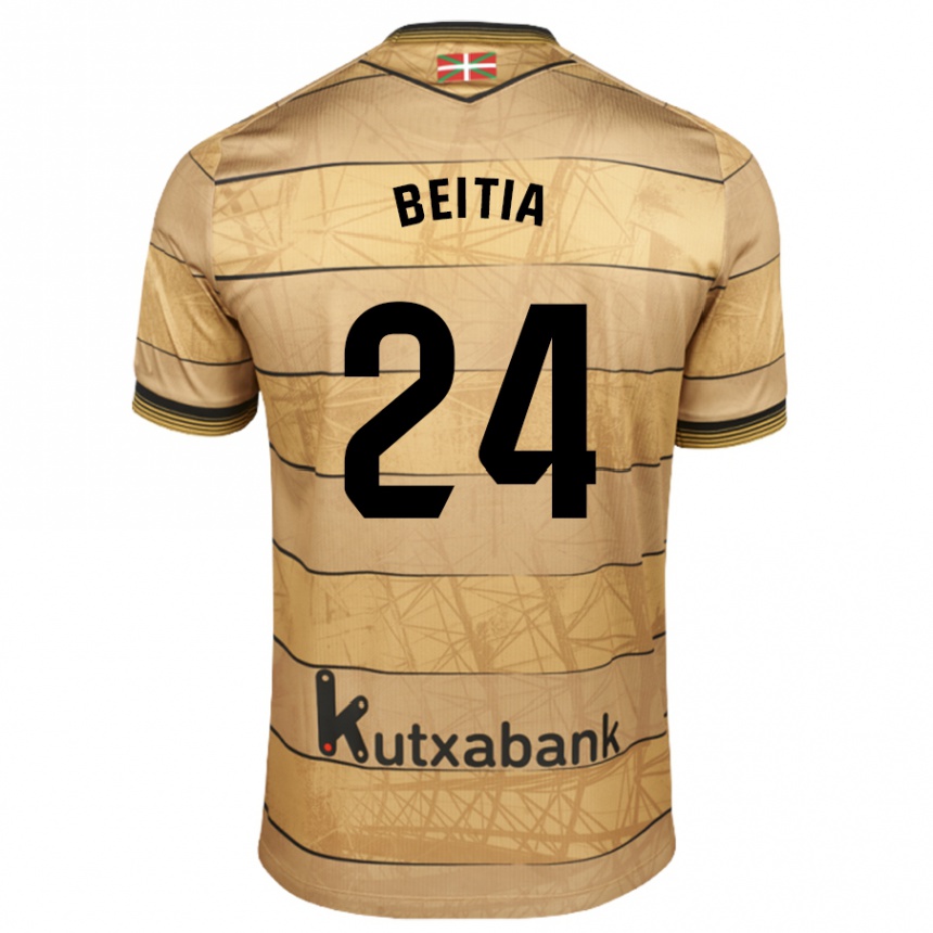 Enfant Football Maillot Luken Beitia #24 Marron Tenues Extérieur 2024/25