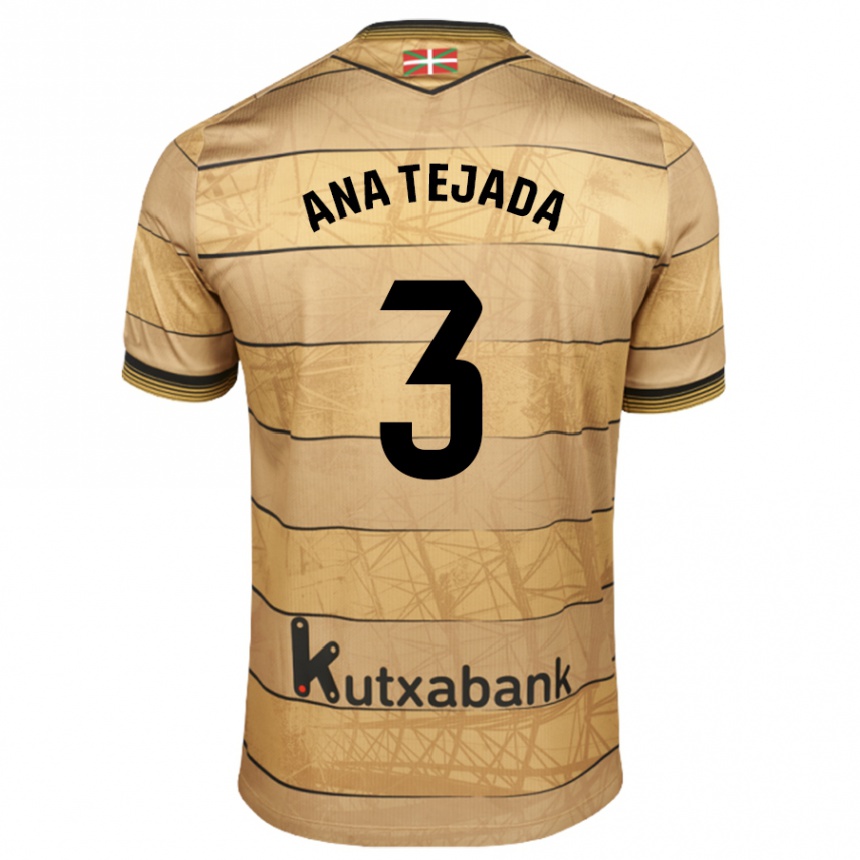 Enfant Football Maillot Ana Tejada Jiménez #3 Marron Tenues Extérieur 2024/25