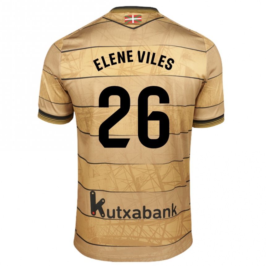 Enfant Football Maillot Elene Viles Odriozola #26 Marron Tenues Extérieur 2024/25