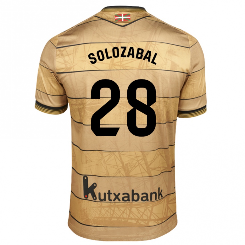 Enfant Football Maillot Malen Solozabal Ibarra #28 Marron Tenues Extérieur 2024/25