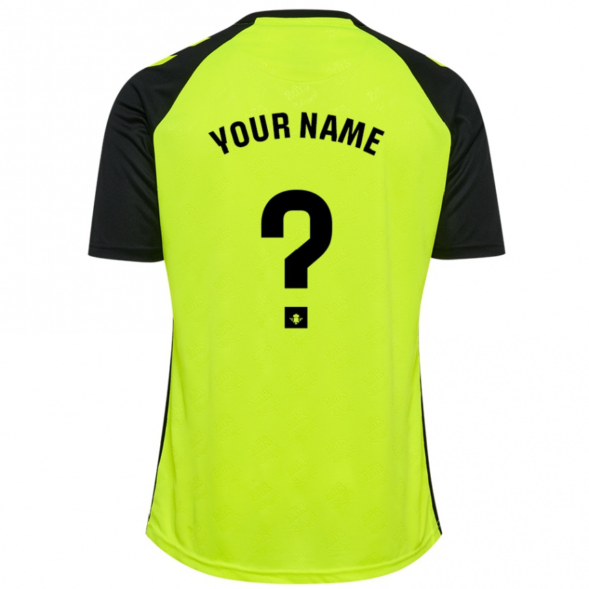 Enfant Football Maillot Votre Nom #0 Jaune Fluo Noir Tenues Extérieur 2024/25