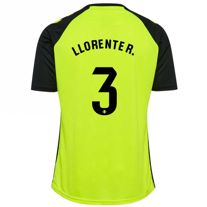 Enfant Football Maillot Diego Llorente #3 Jaune Fluo Noir Tenues Extérieur 2024/25