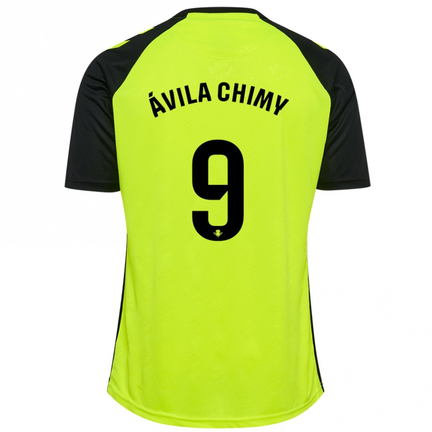 Enfant Football Maillot Chimy Ávila #9 Jaune Fluo Noir Tenues Extérieur 2024/25