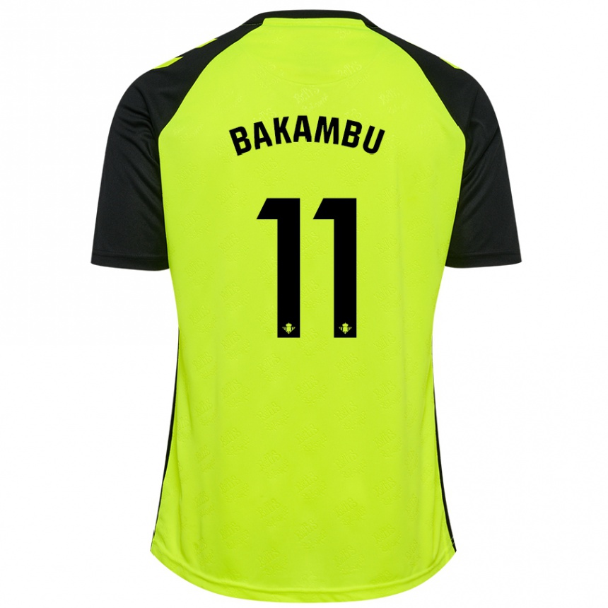 Enfant Football Maillot Cedric Bakambu #11 Jaune Fluo Noir Tenues Extérieur 2024/25