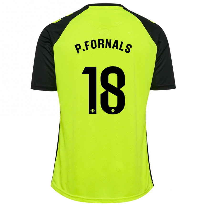 Enfant Football Maillot Pablo Fornals #18 Jaune Fluo Noir Tenues Extérieur 2024/25