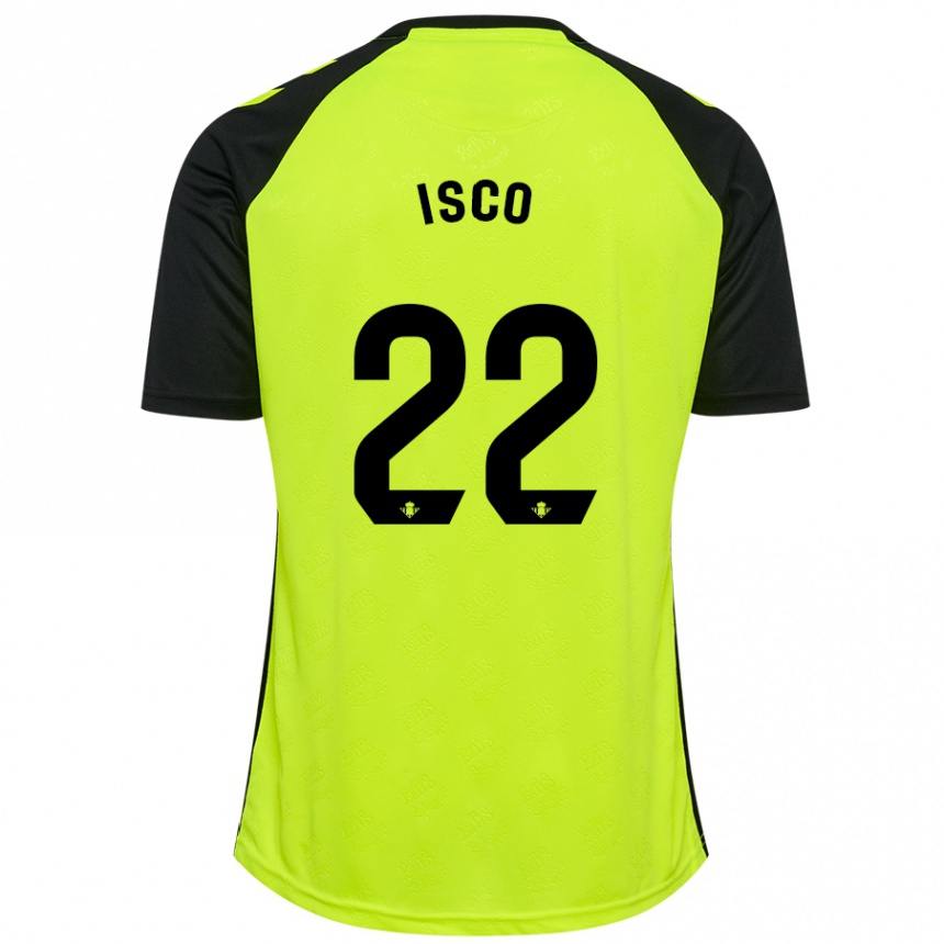 Enfant Football Maillot Isco #22 Jaune Fluo Noir Tenues Extérieur 2024/25