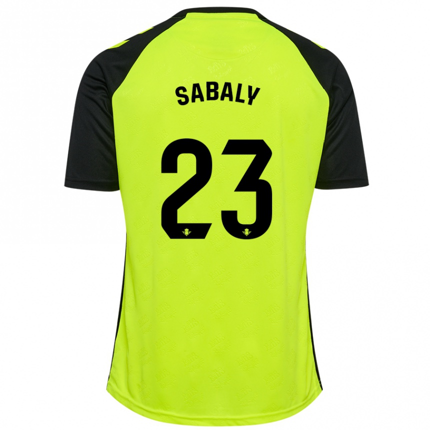 Enfant Football Maillot Youssouf Sabaly #23 Jaune Fluo Noir Tenues Extérieur 2024/25