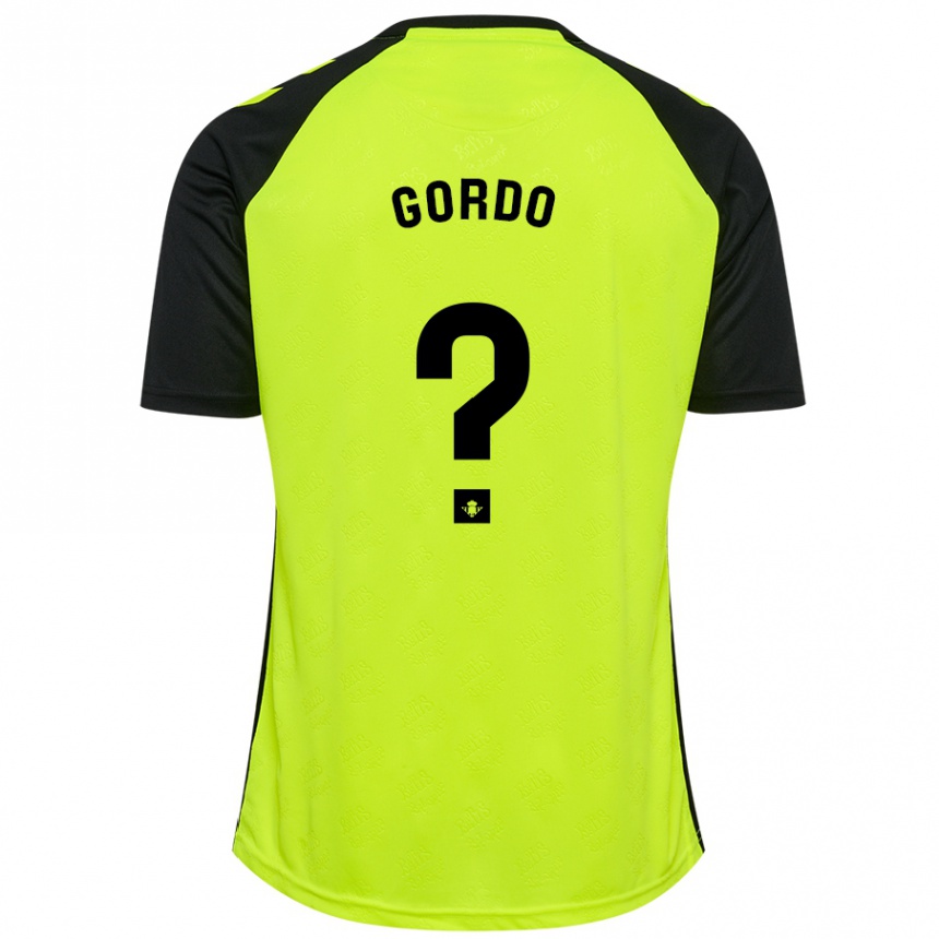 Enfant Football Maillot Josan Gordo #0 Jaune Fluo Noir Tenues Extérieur 2024/25