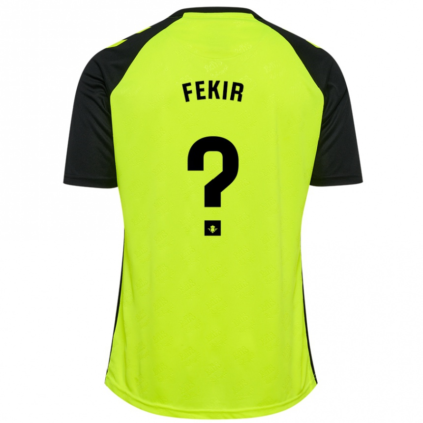 Enfant Football Maillot Yassin Fekir #0 Jaune Fluo Noir Tenues Extérieur 2024/25