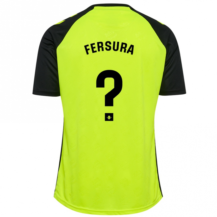 Enfant Football Maillot João Fersura #0 Jaune Fluo Noir Tenues Extérieur 2024/25