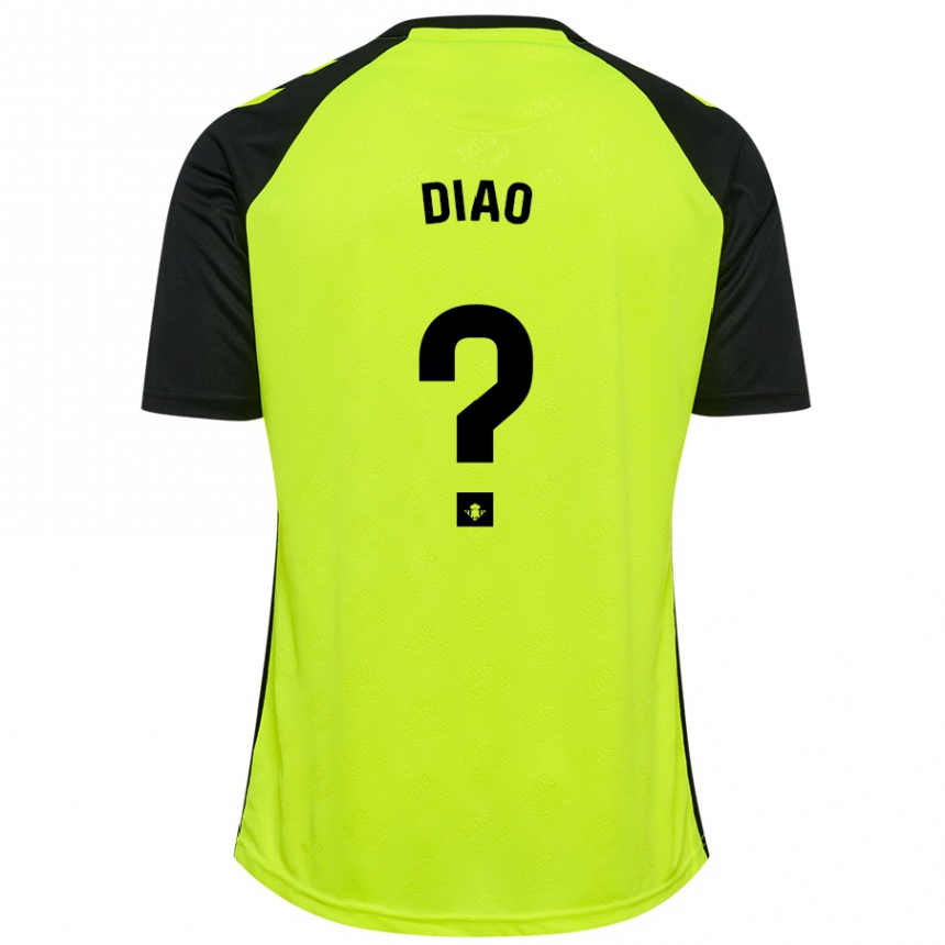 Enfant Football Maillot Usse Diao #0 Jaune Fluo Noir Tenues Extérieur 2024/25