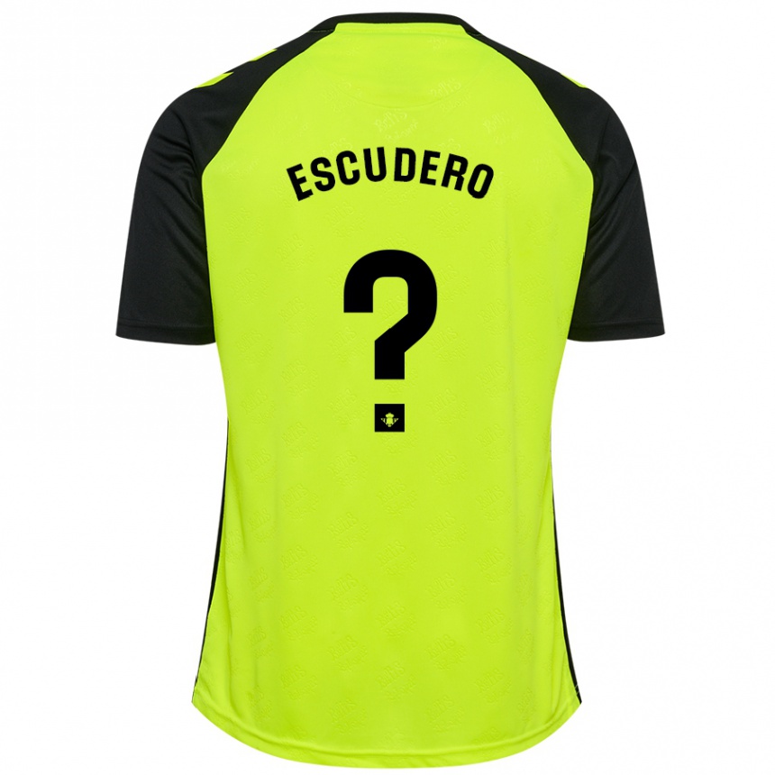 Enfant Football Maillot Ale Escudero #0 Jaune Fluo Noir Tenues Extérieur 2024/25