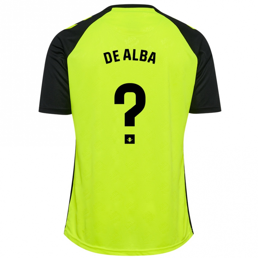 Enfant Football Maillot Luismi De Alba #0 Jaune Fluo Noir Tenues Extérieur 2024/25