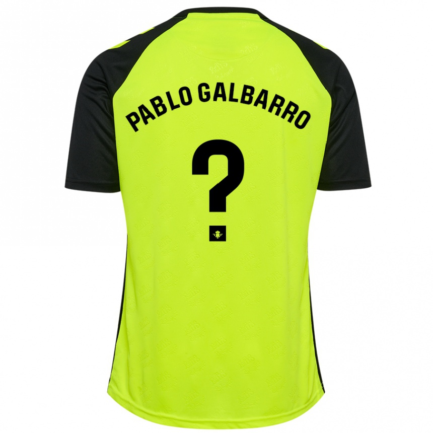 Enfant Football Maillot Juan Pablo Galbarro #0 Jaune Fluo Noir Tenues Extérieur 2024/25