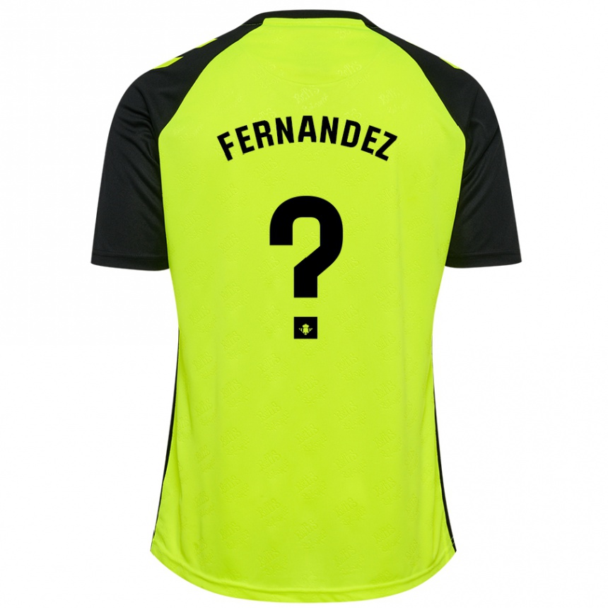 Enfant Football Maillot Nicolás Fernández #0 Jaune Fluo Noir Tenues Extérieur 2024/25