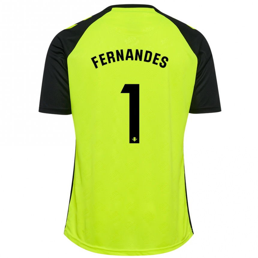 Enfant Football Maillot Guilherme Fernandes #1 Jaune Fluo Noir Tenues Extérieur 2024/25