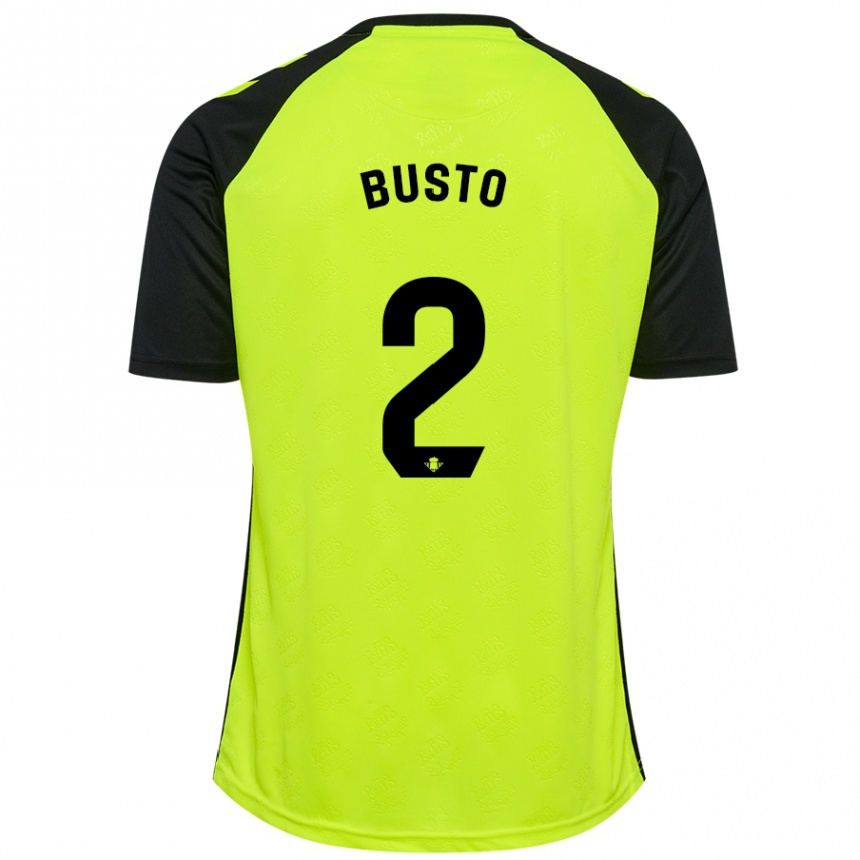 Enfant Football Maillot Pablo Busto #2 Jaune Fluo Noir Tenues Extérieur 2024/25